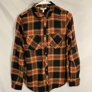 Maurices Flannel Shirt 2 Pockets Plaid Women's Size S